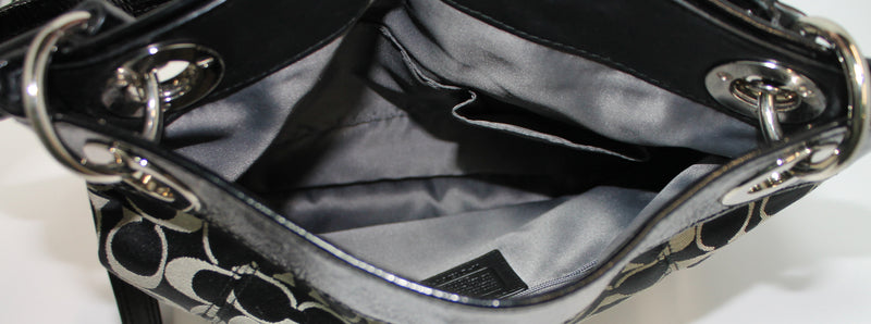 Coach Purse: F17599 Black Ashley Shoulder Bag