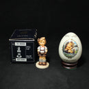 M.J. Hummel Figurine In Box For Keeps and Danbury Mint Favorite Pet Egg 630
