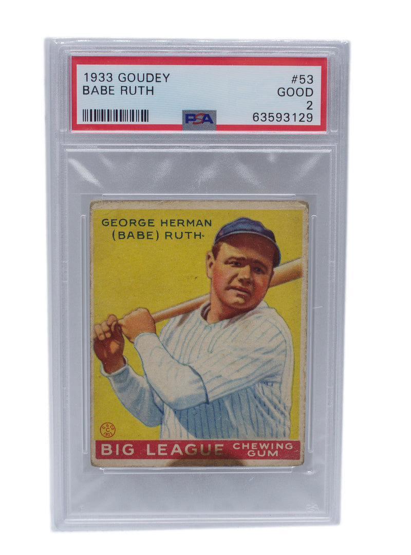 Graded Baseball Card: PSA 2 1933 Babe Ruth Goudey