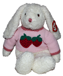 Ty Classics: Curly the White Bunny - Strawberry Sweater