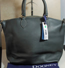 Dooney & Bourke Purse: Leather Dillen Grey Large Pocket Satchel with Dust Cover Bag