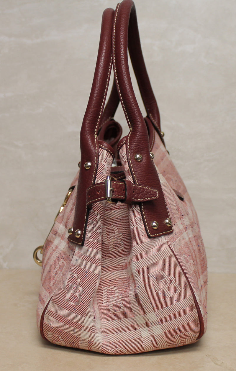 Dooney & Bourke Purse: Red Checked Tweed Signature Shoulder Bag