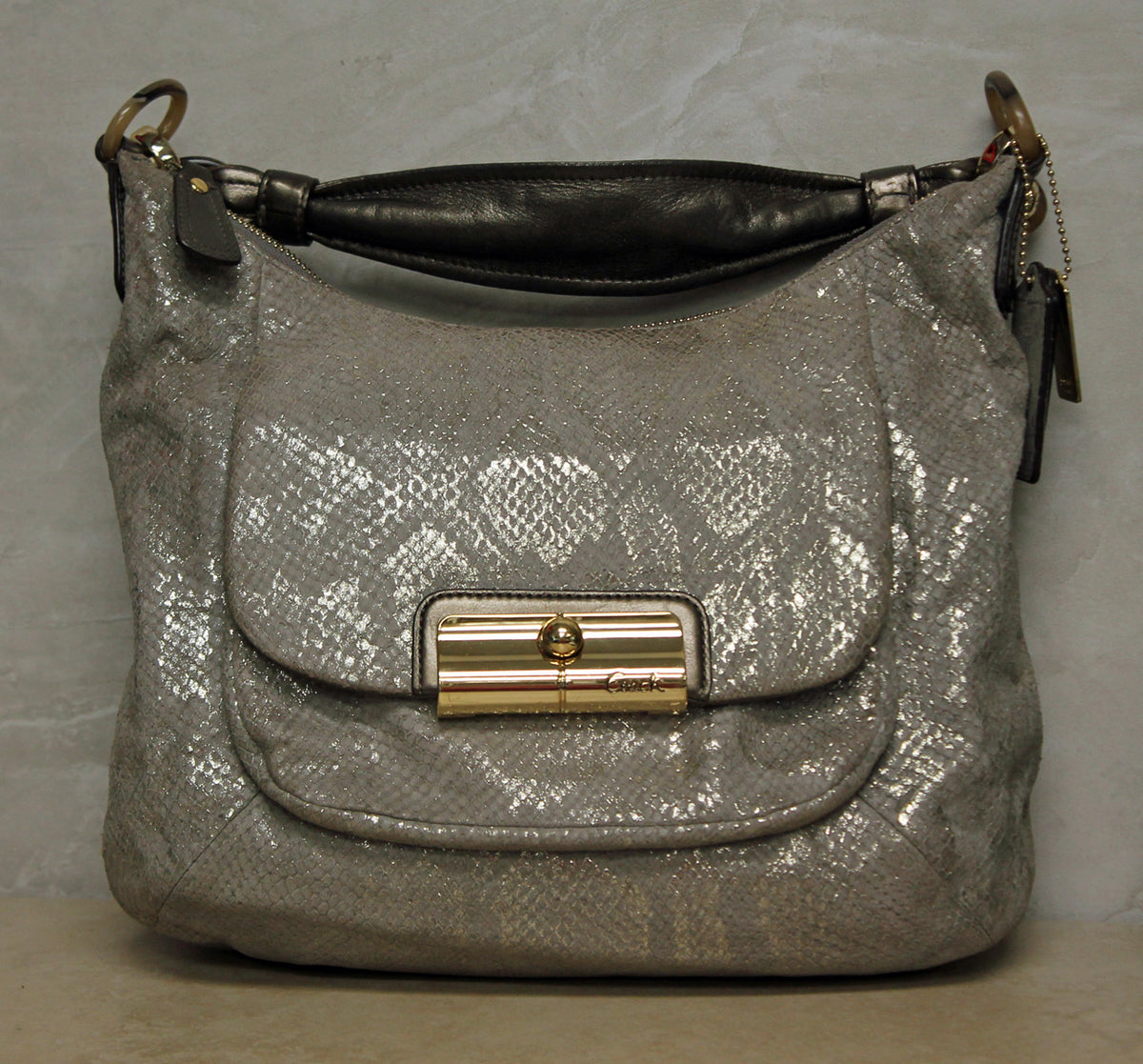 Coach Silver Metallic deals Julia Hobo Bag #14969