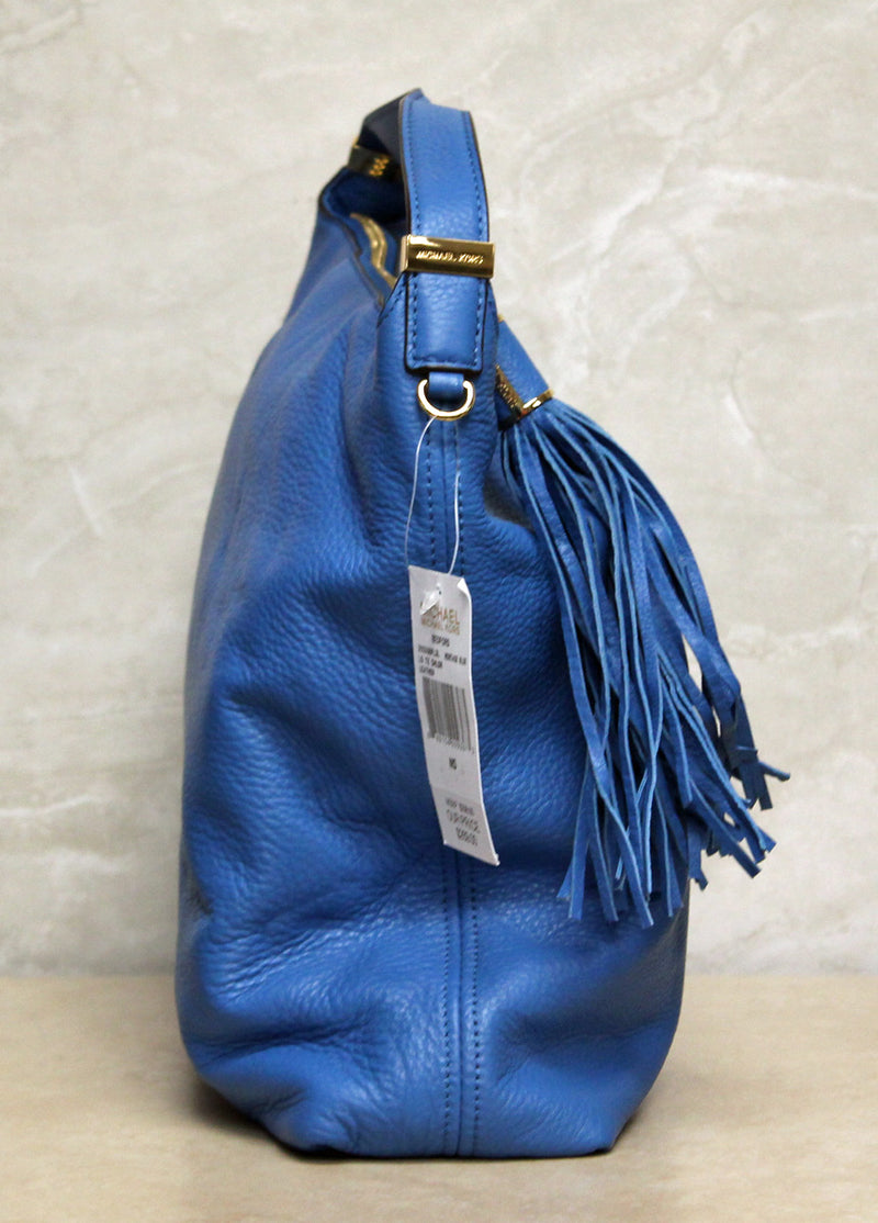 Michael Kors Purse: Hamilton Beford Blue Leather Shoulder Bag