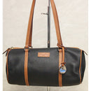 Dooney & Bourke Purse: Brown Leather Barrel Bag with Keychain