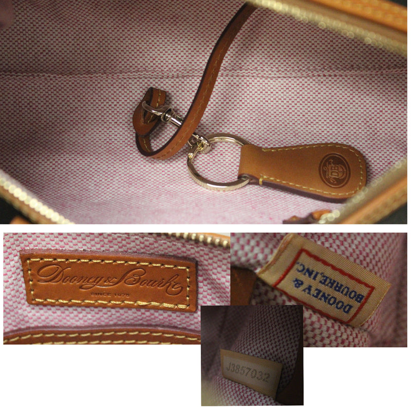 Dooney & Bourke Purse: Brown Leather Barrel Bag with Keychain