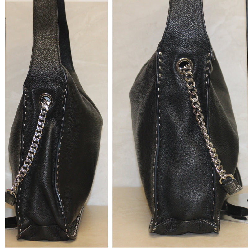 Michael Kors Purse: Astor Black Leather Hobo Bag