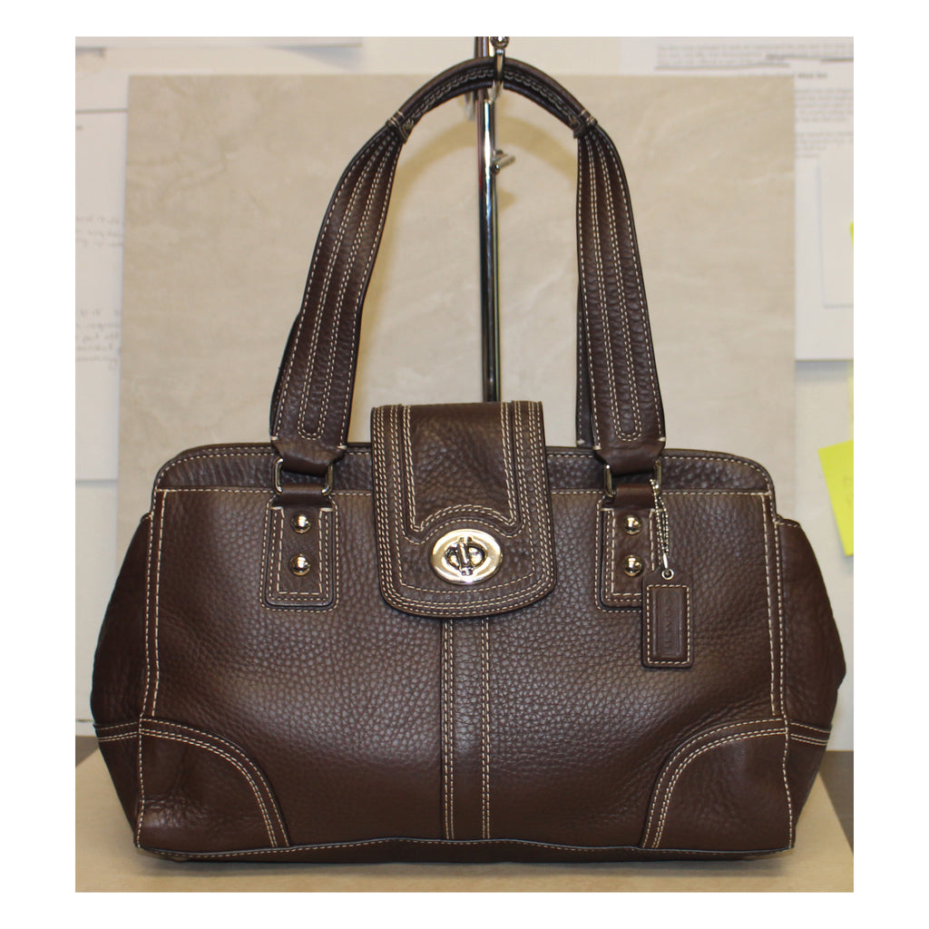 Prairie satchel handbag Coach Brown in Polyester - 34138234