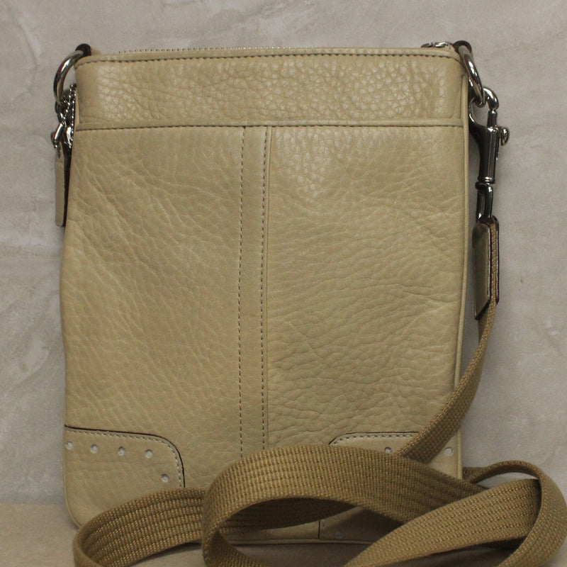 Coach Purse: 9760 Bone White Leather Crossbody Bag