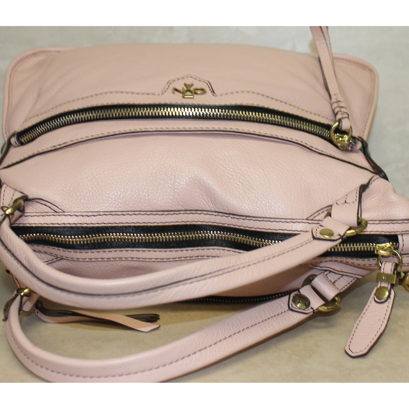 Oryany Purse: Pink Calf Skin Leather Crossbody Bag