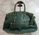 Dooney & Bourke Purse: Green Leather Clayton Satchel