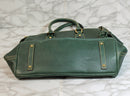 Dooney & Bourke Purse: Green Leather Clayton Satchel