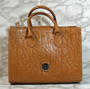 Dooney & Bourke Purse: Brown Embossed Logo Shoulder Bag