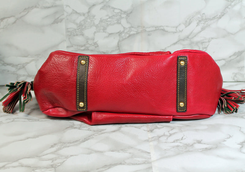 Dooney & Bourke Purse: Medium Red Leather Satchel