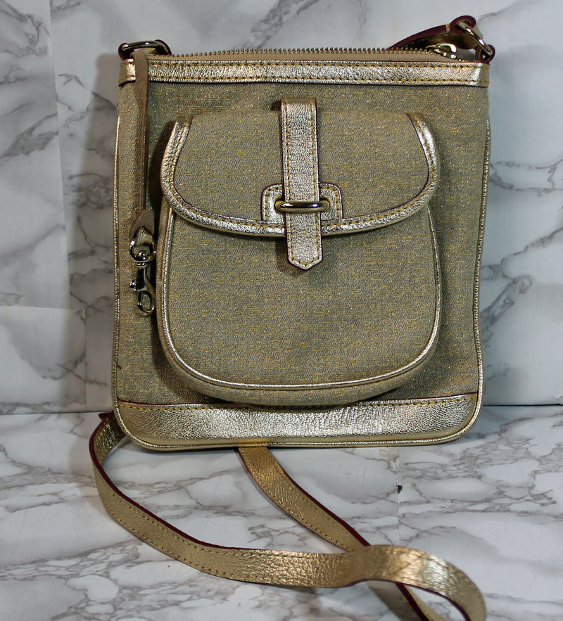 Dooney & Bourke Purse: Gold Signature Crossbody Bag