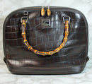 Dooney & Bourke Purse: Brown Panama Croc Satchel
