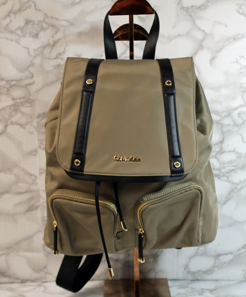 Calvin Klein Bag: Green Nylon Backpack