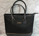Calvin Klein Purse: Black Monogram Tote Bag
