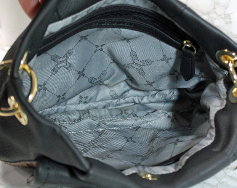 Aimee Kestenberg Purse: Black Leather Calf Hair Crossbody Bag