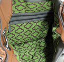 Oryany Purse: Grey Khaki Brown Leather Satchel Bag