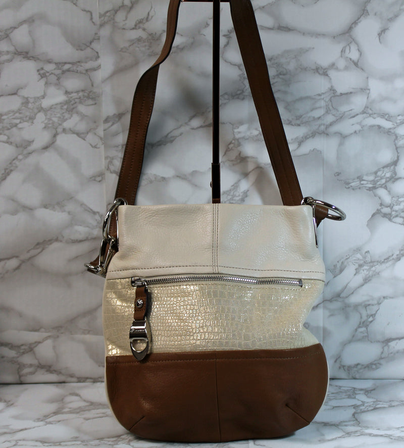 Leather handbag B. Makowsky Camel in Leather - 34964959