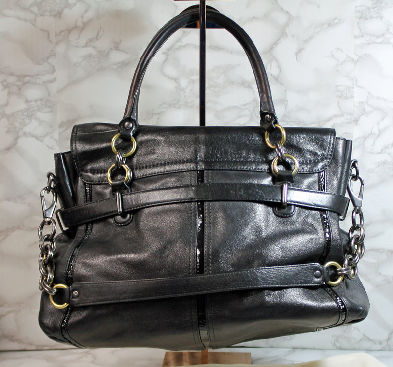 Coach Purse: 17785 Black Leather Chelsea Dowel Shoulder Bag