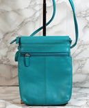 New York Purse: Teal Leather Crossbody Bag