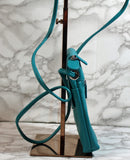 New York Purse: Teal Leather Crossbody Bag