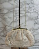Handmade Purse: Cream Beaded Evening Shoulder Bag