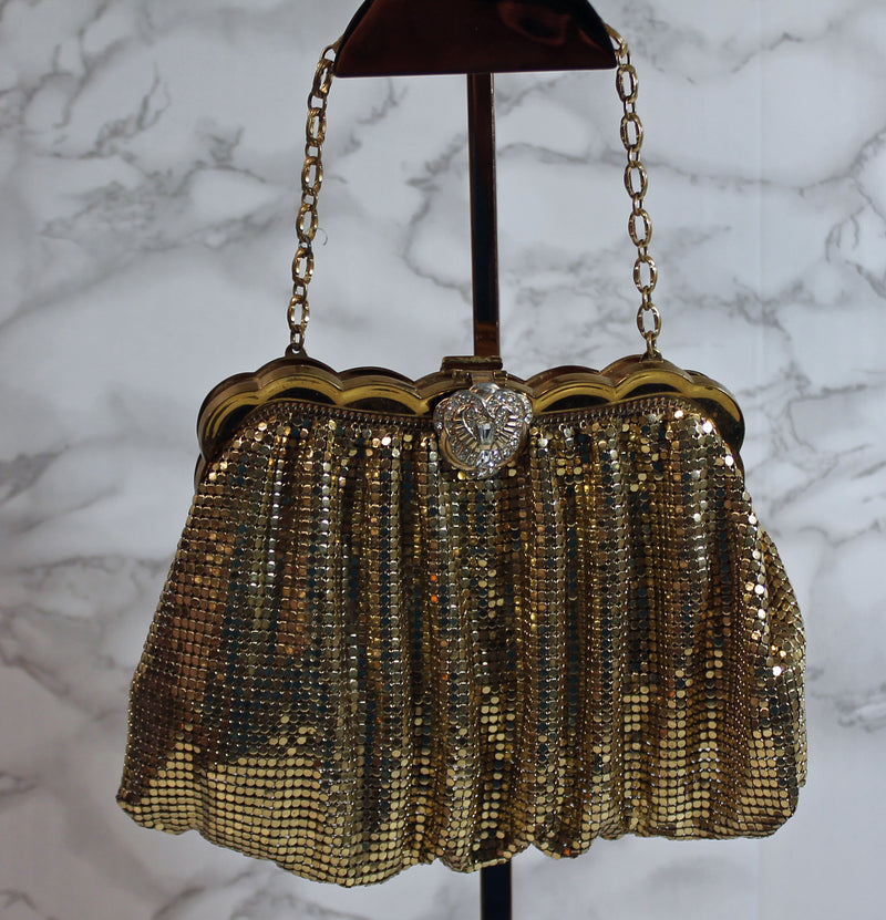 Whiting and Davis Purse: Gold Mesh Evening Bag
