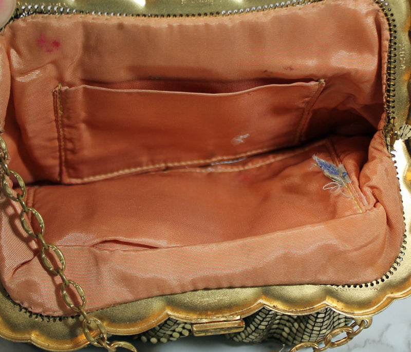 Whiting and Davis Purse: Gold Mesh Evening Bag - Main Image