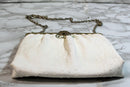 Harry Levine Purse: White Ostrich Leather Evening Clutch Bag