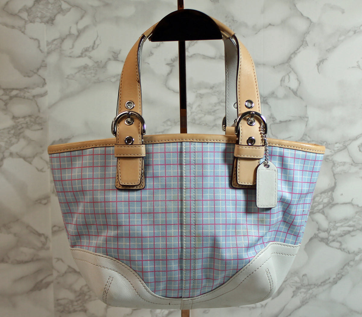 Coach gingham tote online