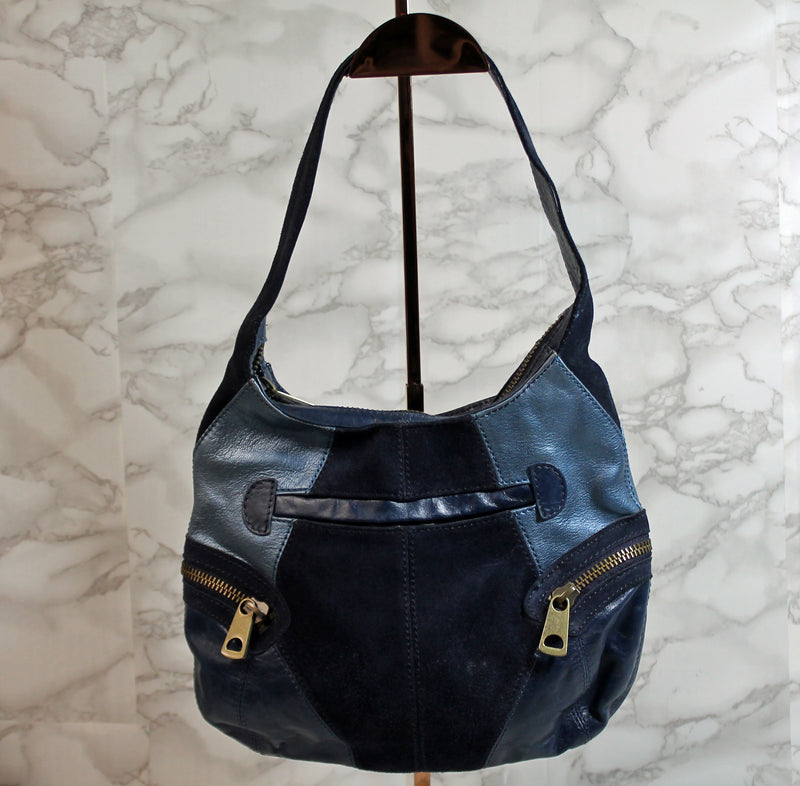 Marc Jacobs Purse: Blue Suede Leather Shoulder Bag