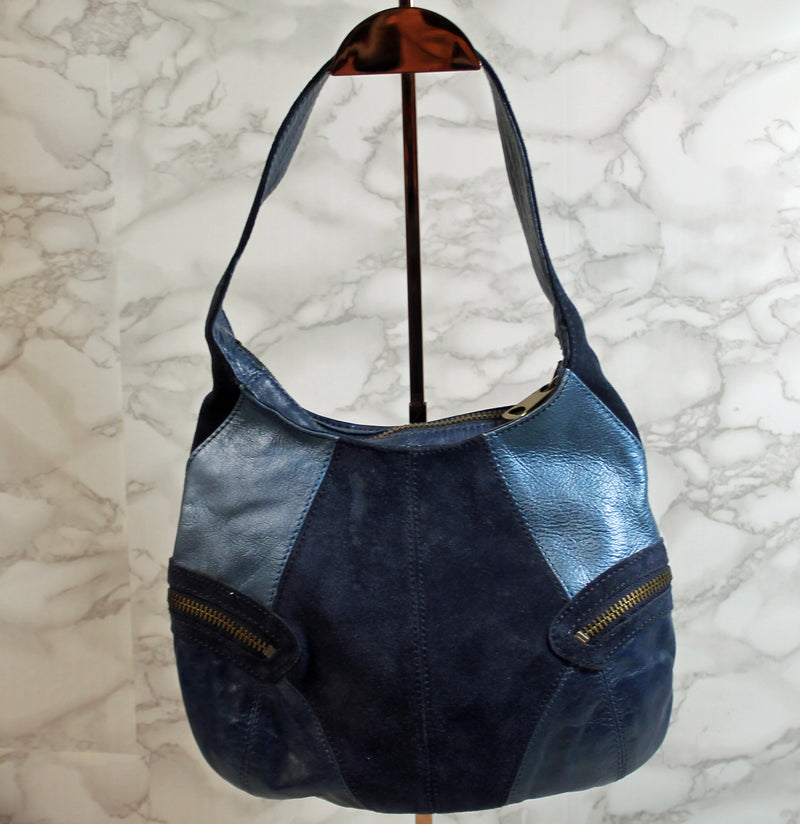 Marc Jacobs Purse: Blue Suede Leather Shoulder Bag