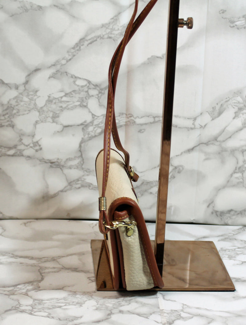 Dooney & Bourke Purse: Ivory Leather Convertible Crossbody Bag