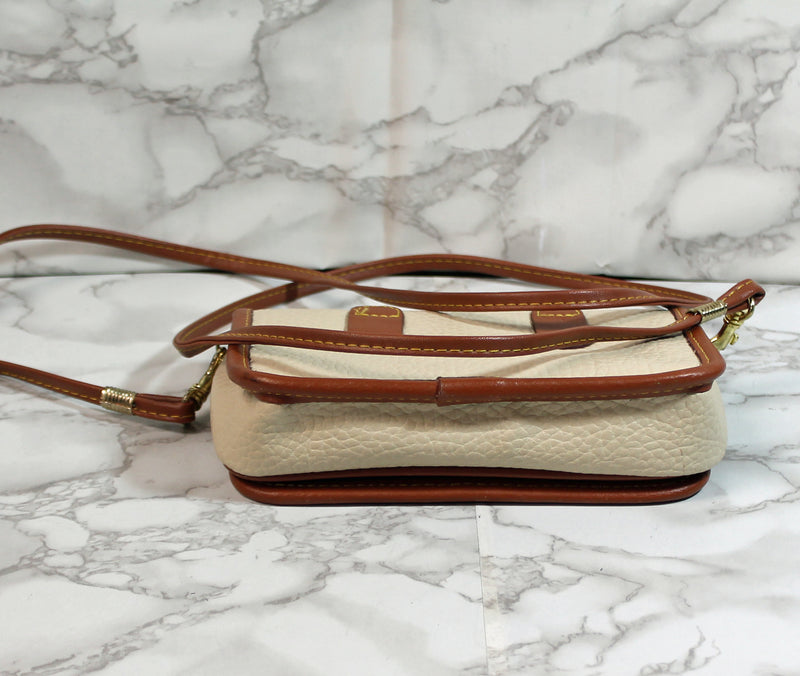 Dooney & Bourke Purse: Ivory Leather Convertible Crossbody Bag