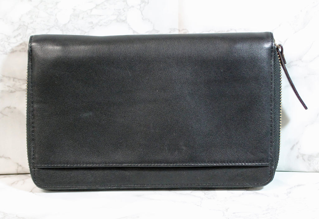 Kate Spade Black Leather Travel Wallet 8x4 Clutch Wellsley Zip Around Pink  Neda