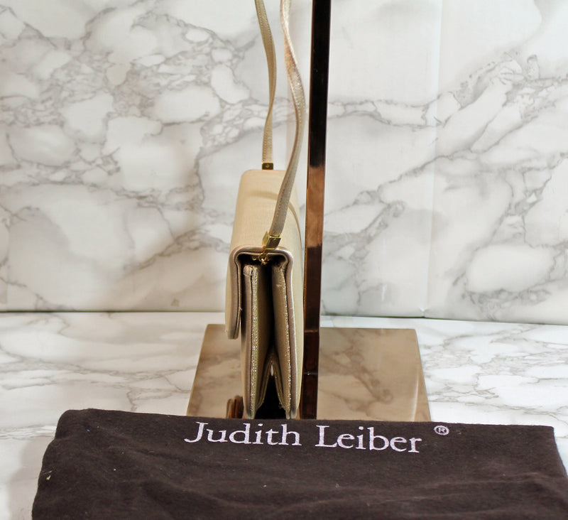 Judith Leiber Purse: Gold Convertible Clutch Shoulder Bag