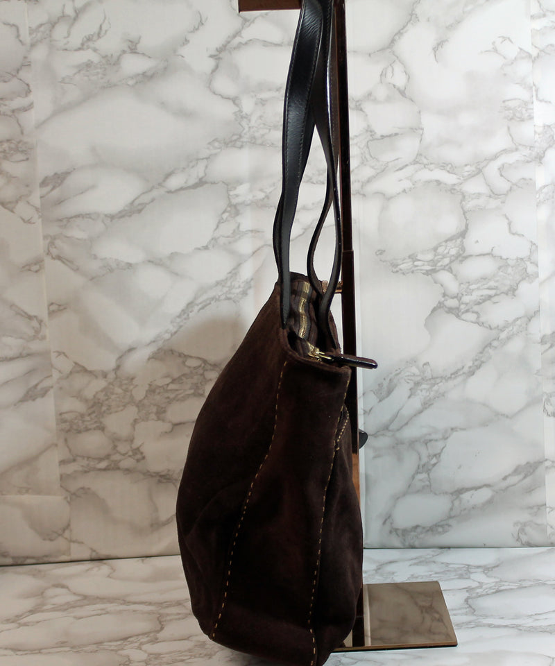 Ralph Lauren Purse: Brown Suede Shoulder Bag