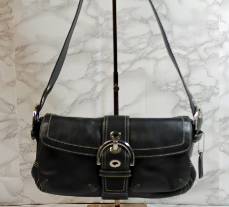 COACH Black Signature C Zipper Wristlet Purse Bag Small 6x4 Vintage | eBay