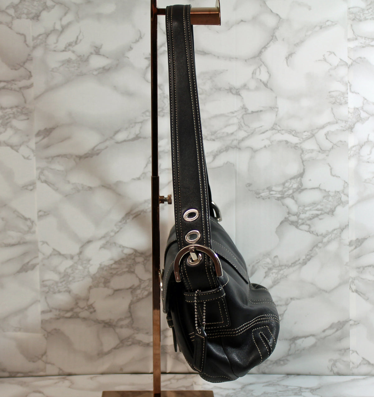 Coach Purse: #9434 Black Signature SOHO Crossbody bag