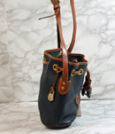 Vintage Dooney & Bourke Navy Drawstring Bucket Bag