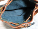 Vintage Dooney & Bourke Navy Drawstring Bucket Bag