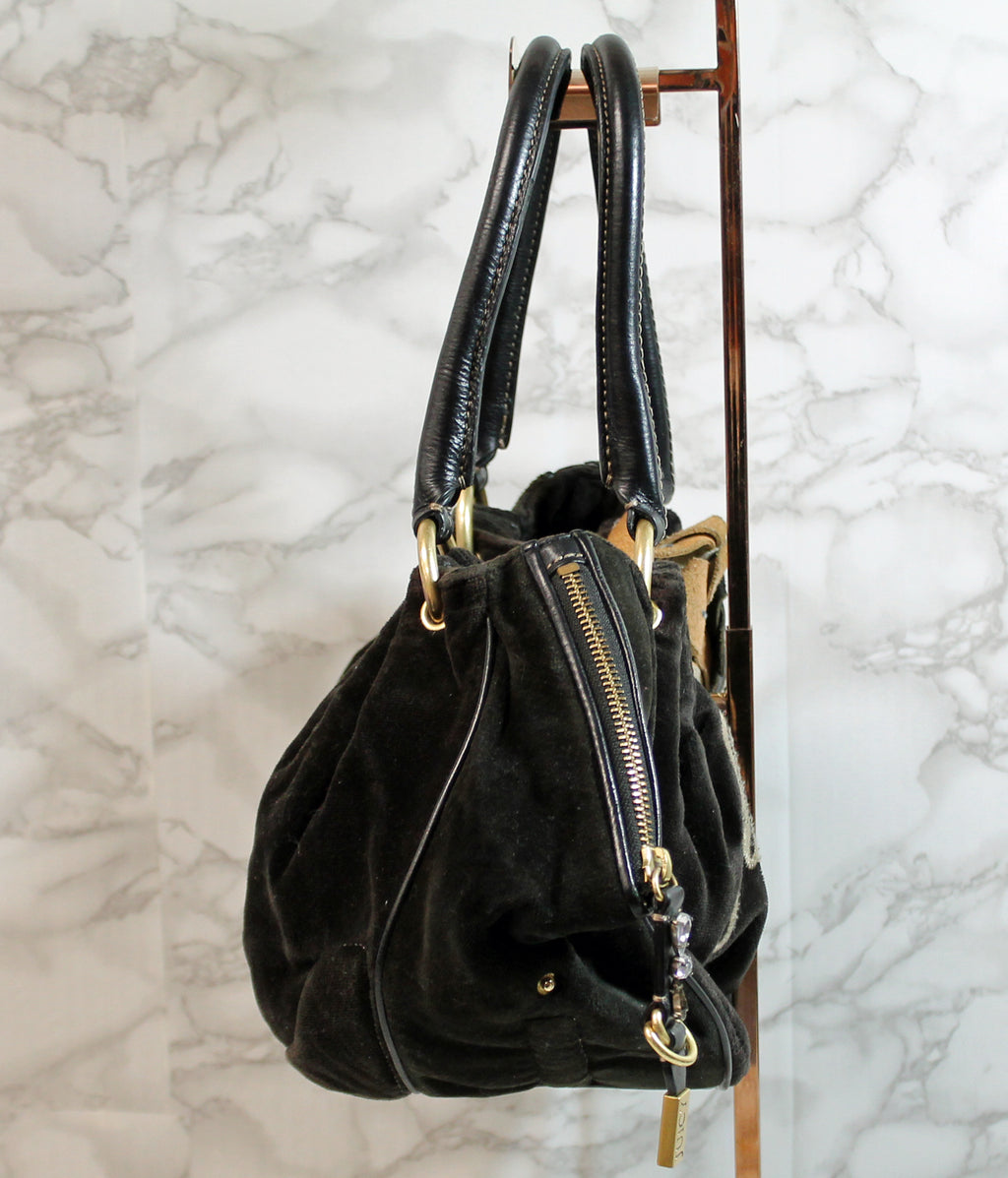 Velvet handbag Juicy Couture Brown in Velvet - 36138970