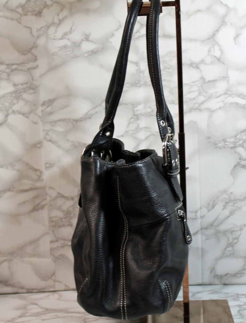 Tignanello Black Leather Shoulder Bag