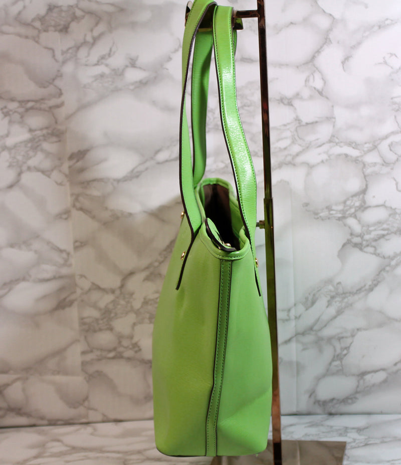 Ralph Lauren Purse: Green Leather Tote Bag