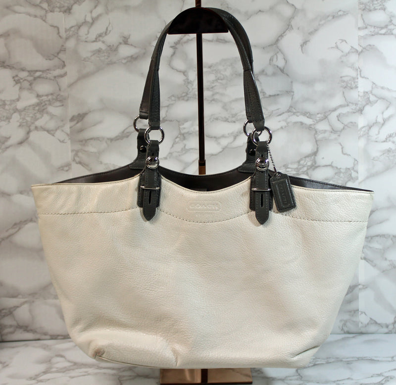 Coach Purse: 16174 Grey Leather Carley Tote Bag