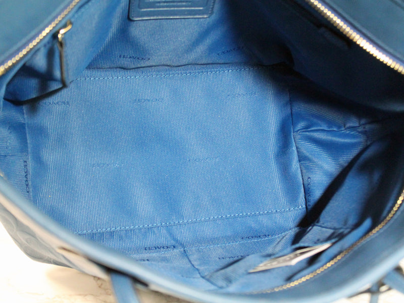 Coach Purse: Teal Taxi Zip Signature Leather Shoulder Bag