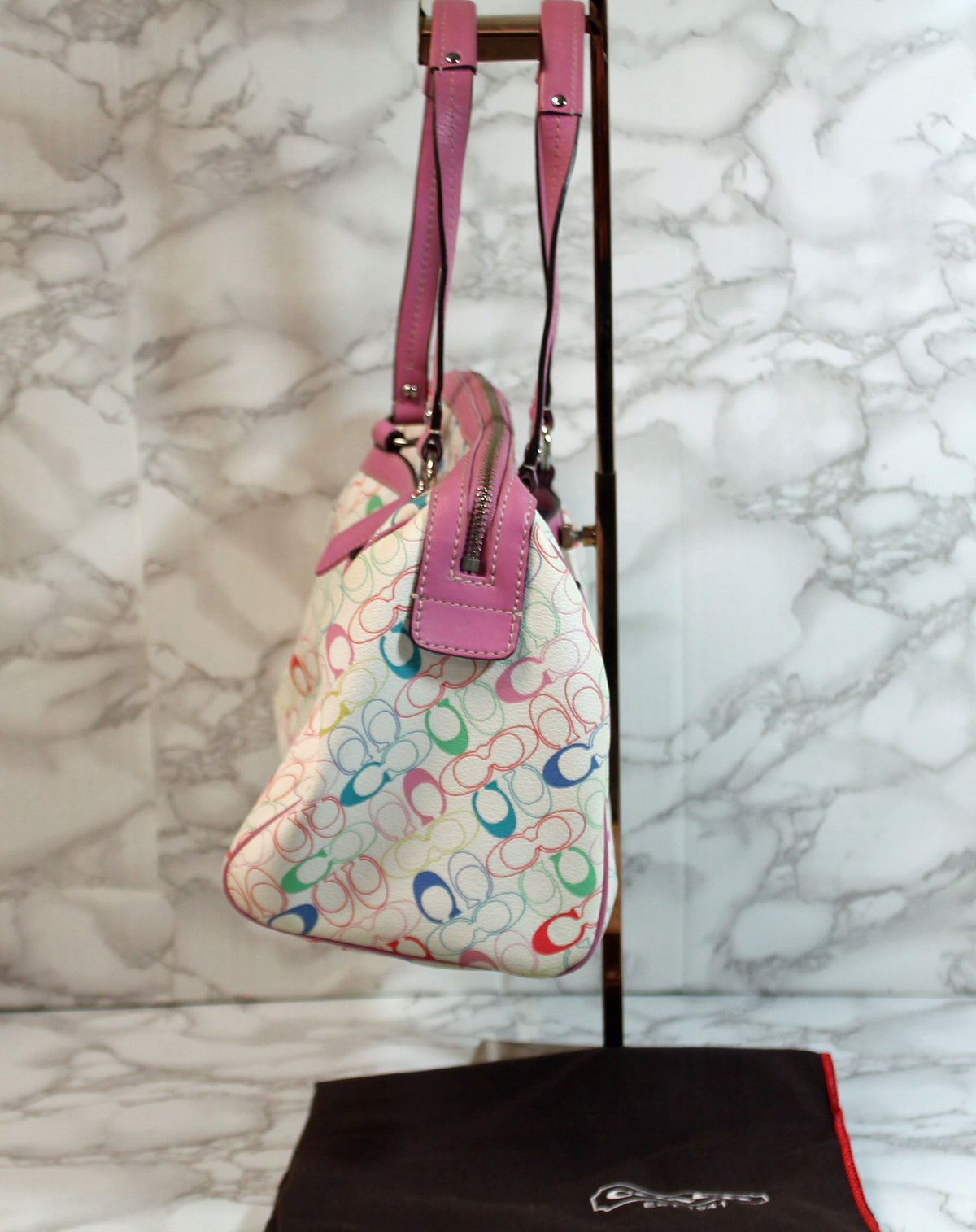 Multi color coach purse COACH MULTI-COLOR SCRIBBLE CANVAS CROSSBODY PURSE... | Depop main image 3